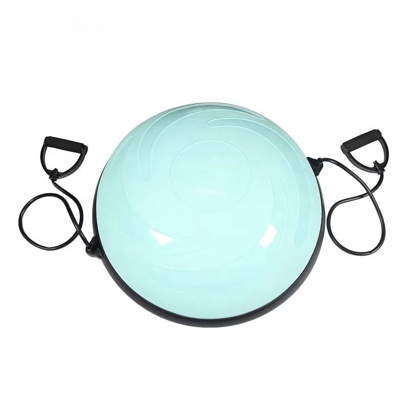 Pilates Yoga Logo - ロゴ PVC バランスボール レジスタンスバンドとポンプ付き バランスハーフピラティス フラットボール