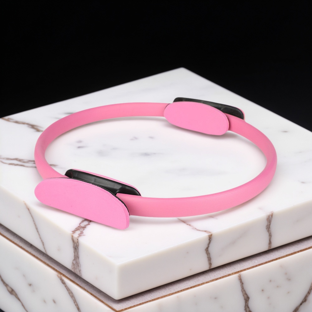 Pilates Yoga Resistance Ring - ピラティスリング フィットネスリング 滑り止めハンドル付き 柔軟な抵抗運動器具 太もも、腹筋、脚用のポータブルタイプ