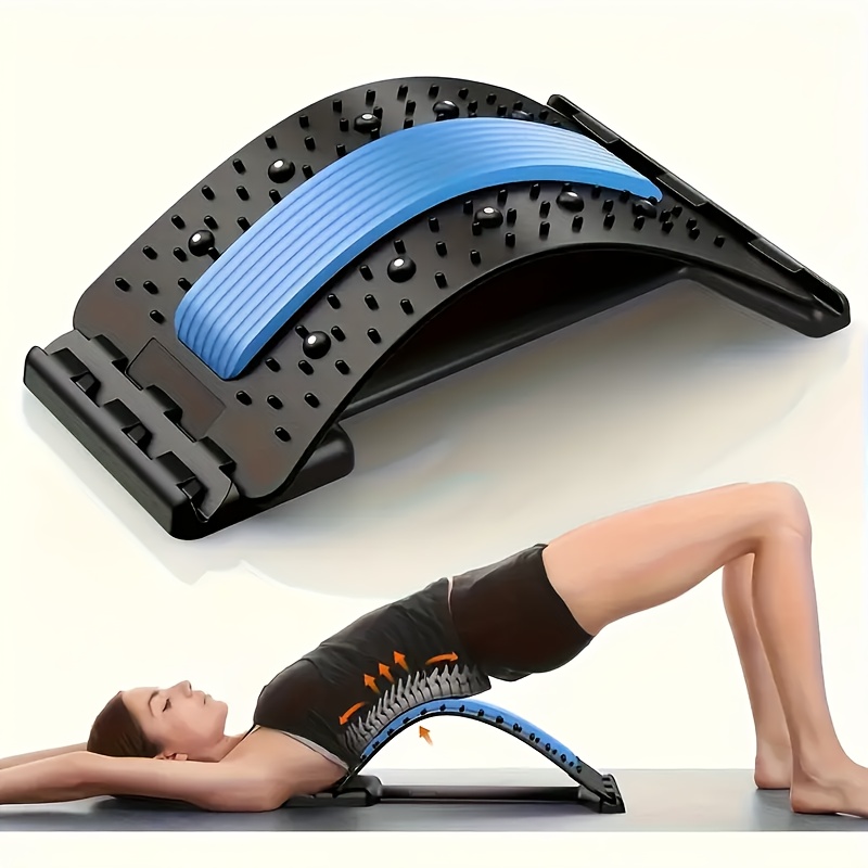 Posture Pole Corrector - 4段階調節可能な背中ストレッチ＆姿勢矯正器。 人間工学に基づいた腰椎サポート、マッサージ機能付き、安全なグリップハンドル
