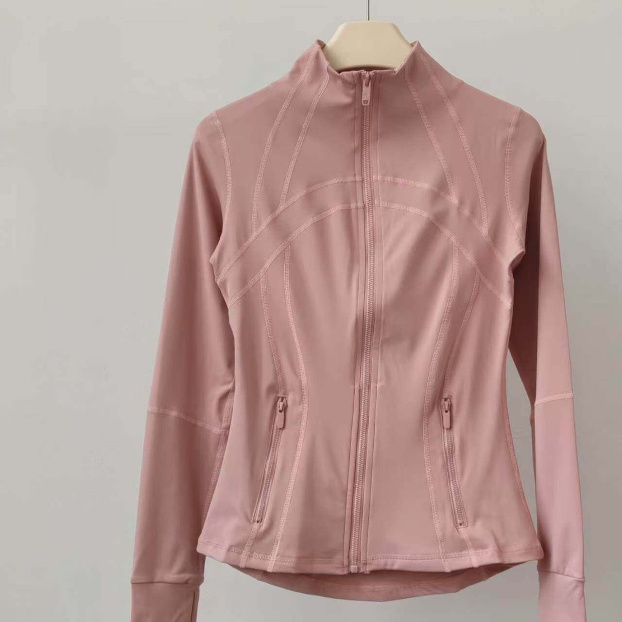 Pilates Yoga Jacket - ヨガ服ジャケット女性痩身ランニングトレーニングスポーツスタンドアップカラー長袖フィットネス服ボディ痩身ピラティス