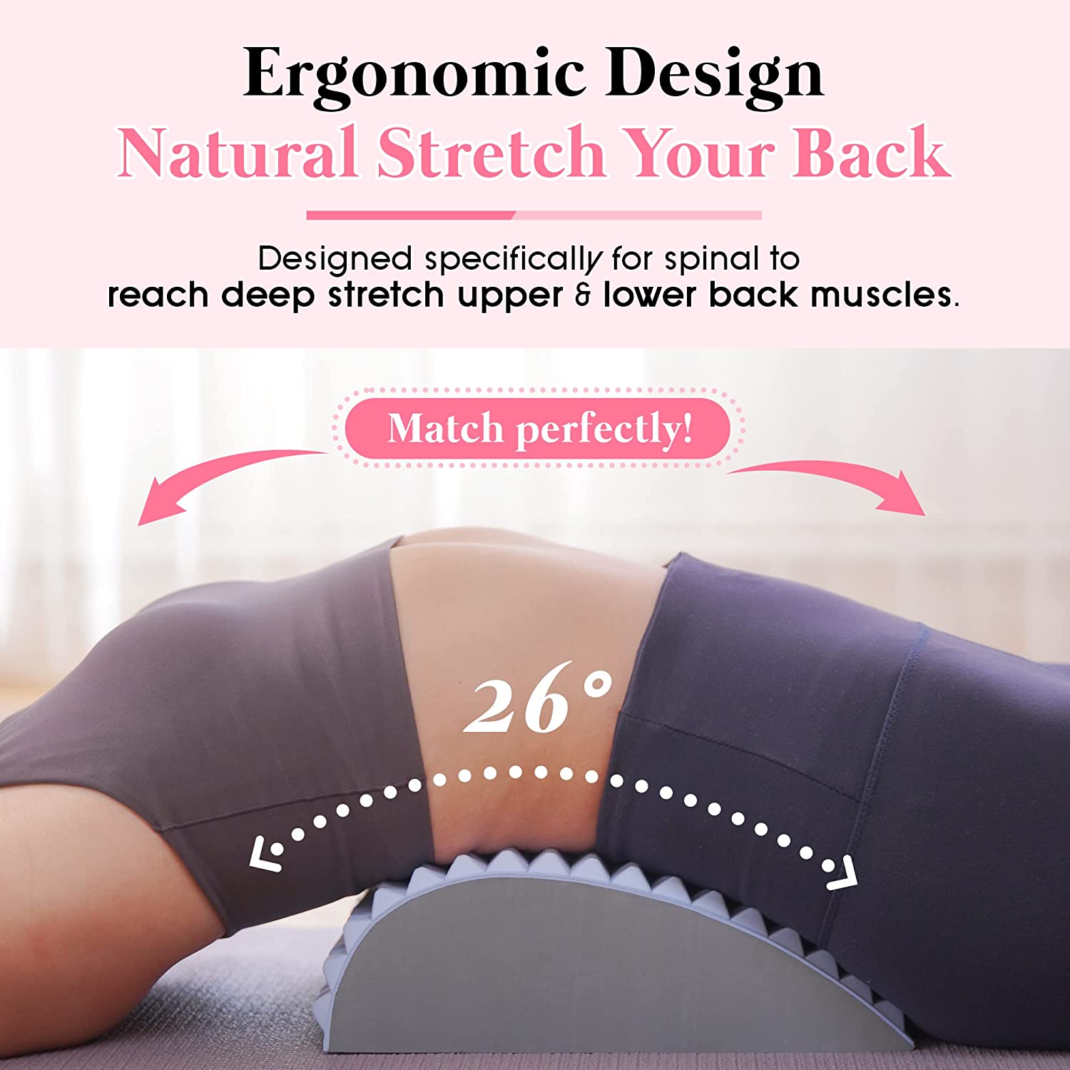 Posture Pole Corrector - 腰痛緩和治療ストレッチャー背中ストレッチャー枕慢性腰椎サポート椎間板ヘルニア姿勢矯正枕