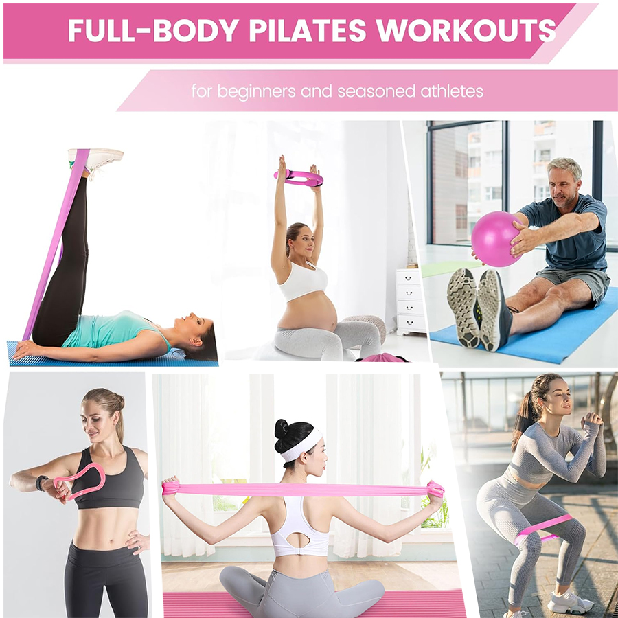 カスタマイズロゴ入り レディース5点ピラティスエッセンシャル - Pilates Yoga Logo のレビューと価格