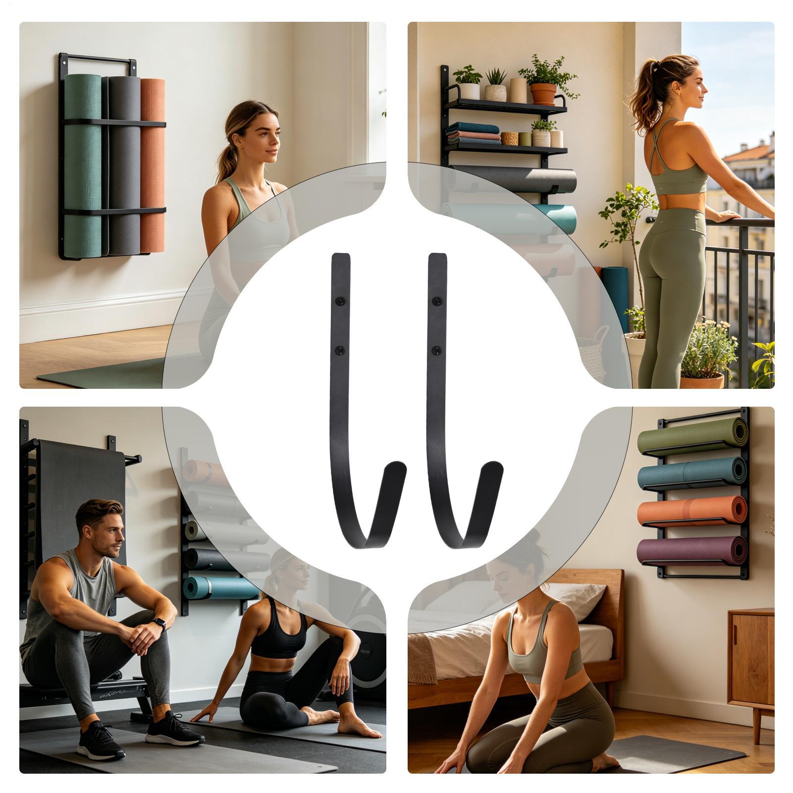 ヨガマットホルダー壁掛けトレーニング機器フック曲線デザインヨ - Pilates Yoga Garage のレビューと価格