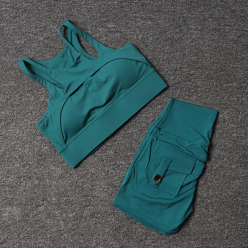 フィットネスショーツヨガセット女性のトラックスーツハイウエス - Pilates Yoga Gear のレビューと価格