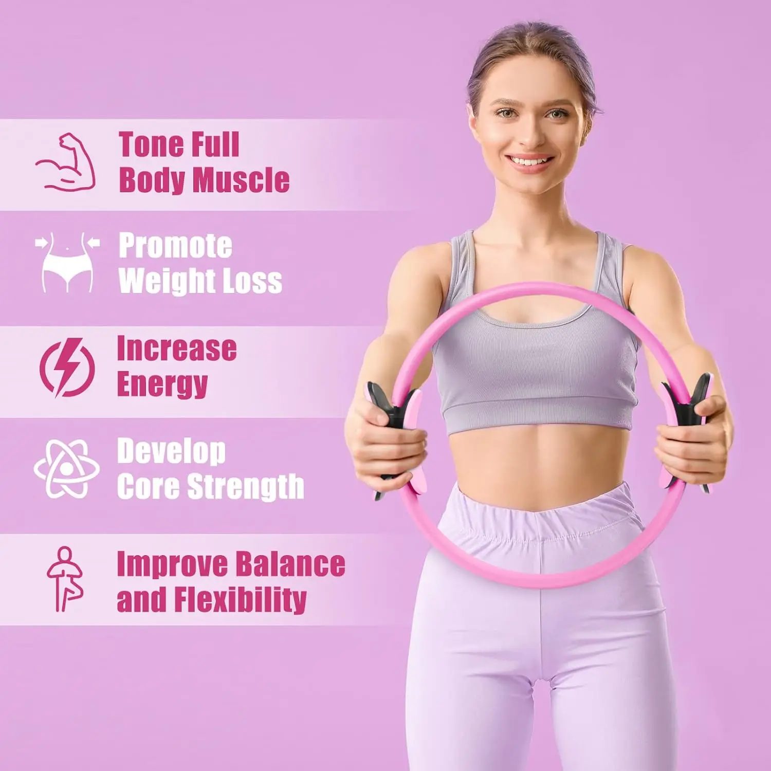 ピラティスリング、ホームレジスタンストレーナー、太ももを細く - Pilates Yoga Resistance Ring のレビューと価格
