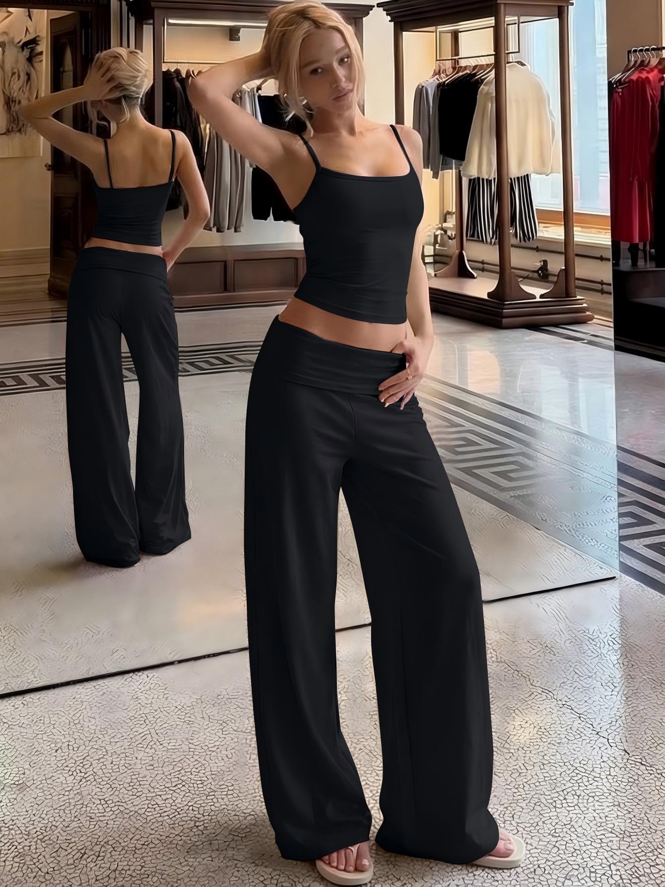 Hugcitar ファッション 2 ピースセットソリッドスリ - Pilates Yoga Gear のレビューと価格