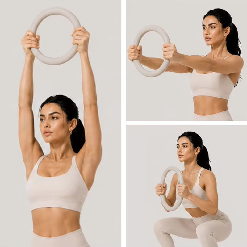 カスタムロゴ入りシリコン製鉄製加重ピラティスリング滑り止めフ - Pilates Yoga Logo のレビューと価格
