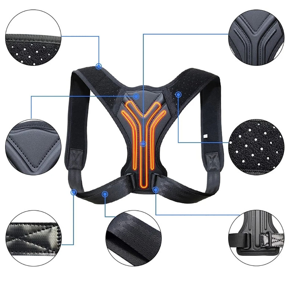 通気性のある猫背矯正ベルト 座っているときも見えない矯正ベル - Posture Pole Corrector のレビューと価格