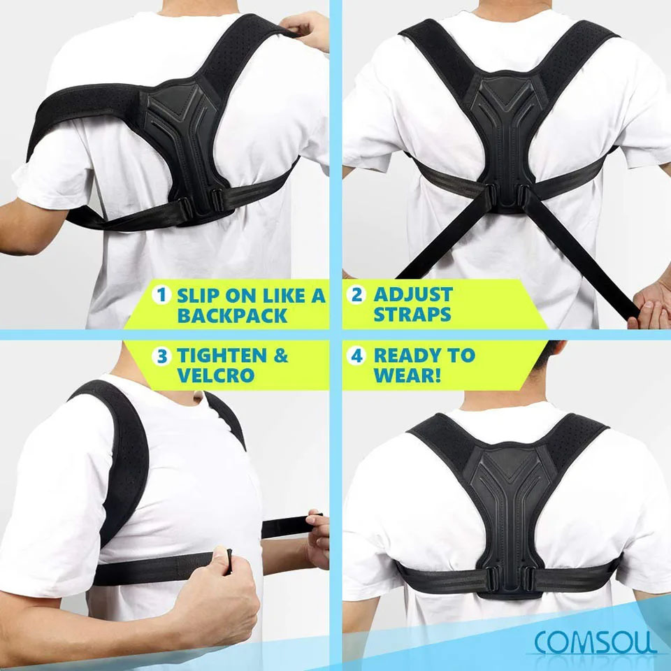 通気性のある猫背矯正ベルト 座っているときも見えない矯正ベル - Posture Pole Corrector のレビューと価格
