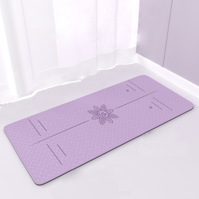 単色4MM厚高発泡TPEピラティス体操マットフロアヨガマット - Pilates Yoga Logo のレビューと価格